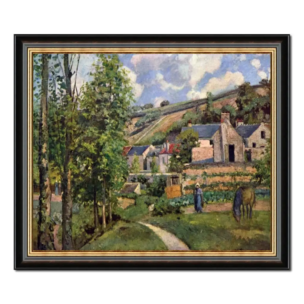 

Landscape at Pontoise Camille Pissarro Painting Hand Painted Impressionist Canvas Art Wooden Frame Artwork for Living Room Decor