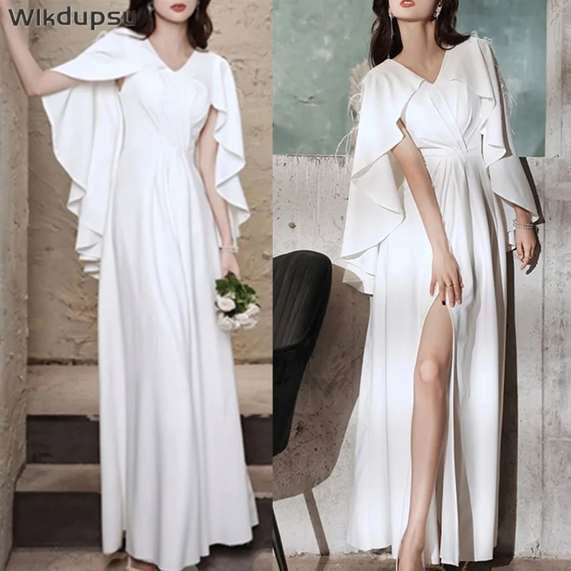 Elegant Long Dress Designer Cape Dresses Women Sexy Split Formal Wedding Evening Prom Party Dress Luxury Mermaid Gown Female
Elegant Long Dress Designer Cape Dresses Women Sexy Split Formal Wedding Evening Prom Party Dress Luxury Mermaid Gown Female