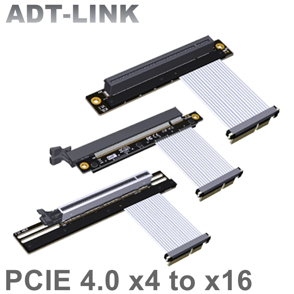 

Dual 90 Angle PCI Express 4.0 x4 to x16 Extension Cable 4.0 4x 16x PCI-E Riser Adapter Extender for GTX RTX Rx GPU Graphics Card