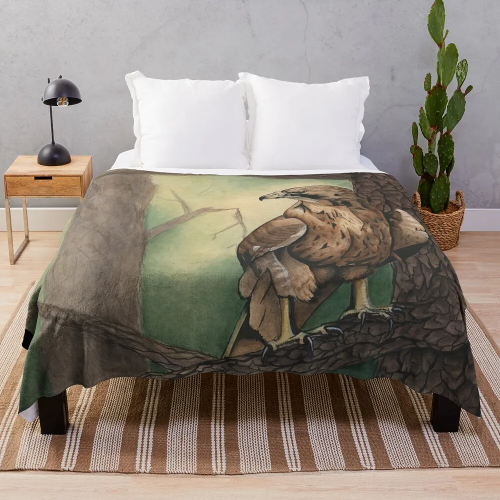 

Red Tailed Hawk Throw Blanket Softest Flannel Fabric for sofa halloween Summer Beddings Blankets