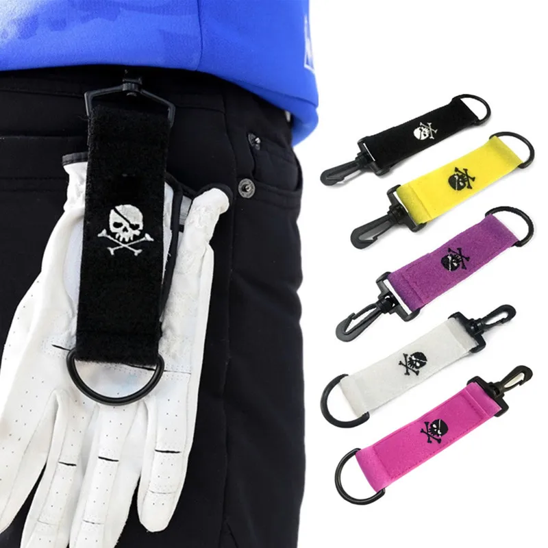 

Skull Golf Towel Polyester W Carabiner Hook Magic Tape Cleaning Towel Sports Balls Hands Cleans Clubs Double-Sided Wiping Cloth