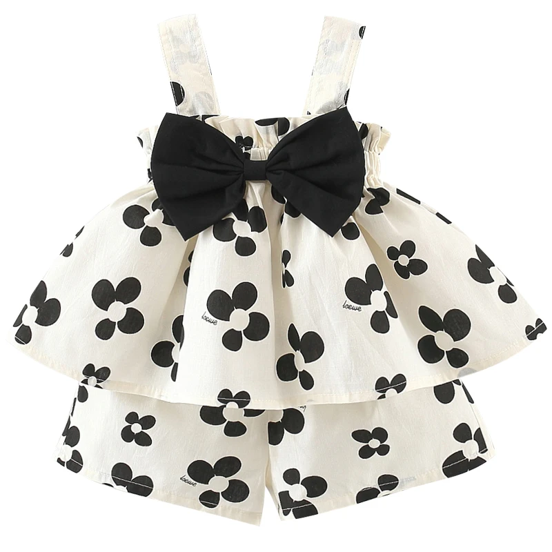2Piece Toddler Girl Summer Outfits Newborn Baby Clothes Korean Cute Bow Flowers Sleeveless Cotton Tops T-shirt+Shorts Set BC528
2Piece Toddler Girl Summer Outfits Newborn Baby Clothes Korean Cute Bow Flowers Sleeveless Cotton Tops T-shirt+Shorts Set BC528