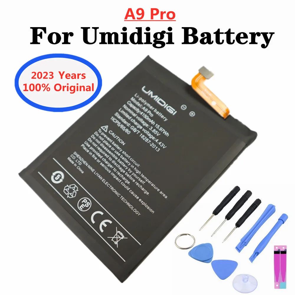 2023 years High Quality Original A 9 PRO Battery For UMI Umidigi A9 Pro A9Pro 4150mAh Phone Replacement Bateria Batteries +Tools
2023 years High Quality Original A 9 PRO Battery For UMI Umidigi A9 Pro A9Pro 4150mAh Phone Replacement Bateria Batteries +Tools