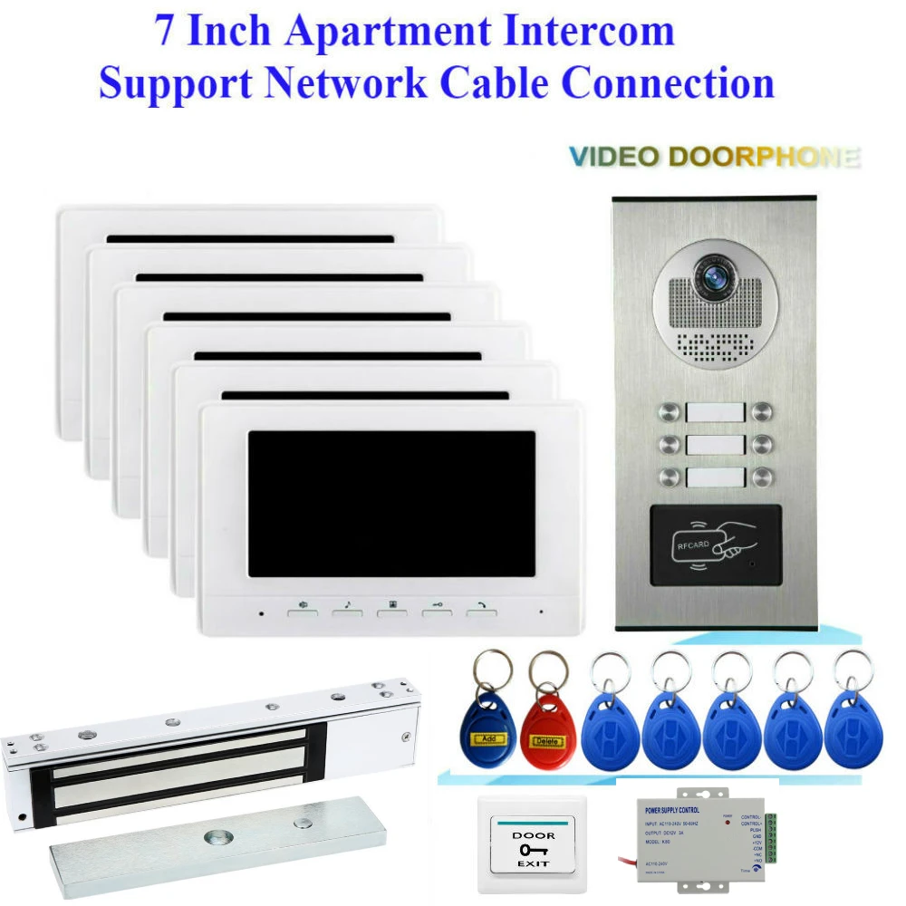 

7 Inch Wired Video Door Phone System Visual Doorbell Intercom TFT Color LCD Indoor Monitor Outdoor IR Camera for Home Apartment