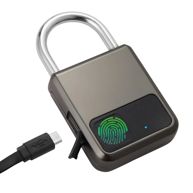 

Fingerprint Padlock Waterproof Smart Keyless Security Locker Fingerprint Lock Anti-Theft USB Charge For Bike Gym Locker Luggage