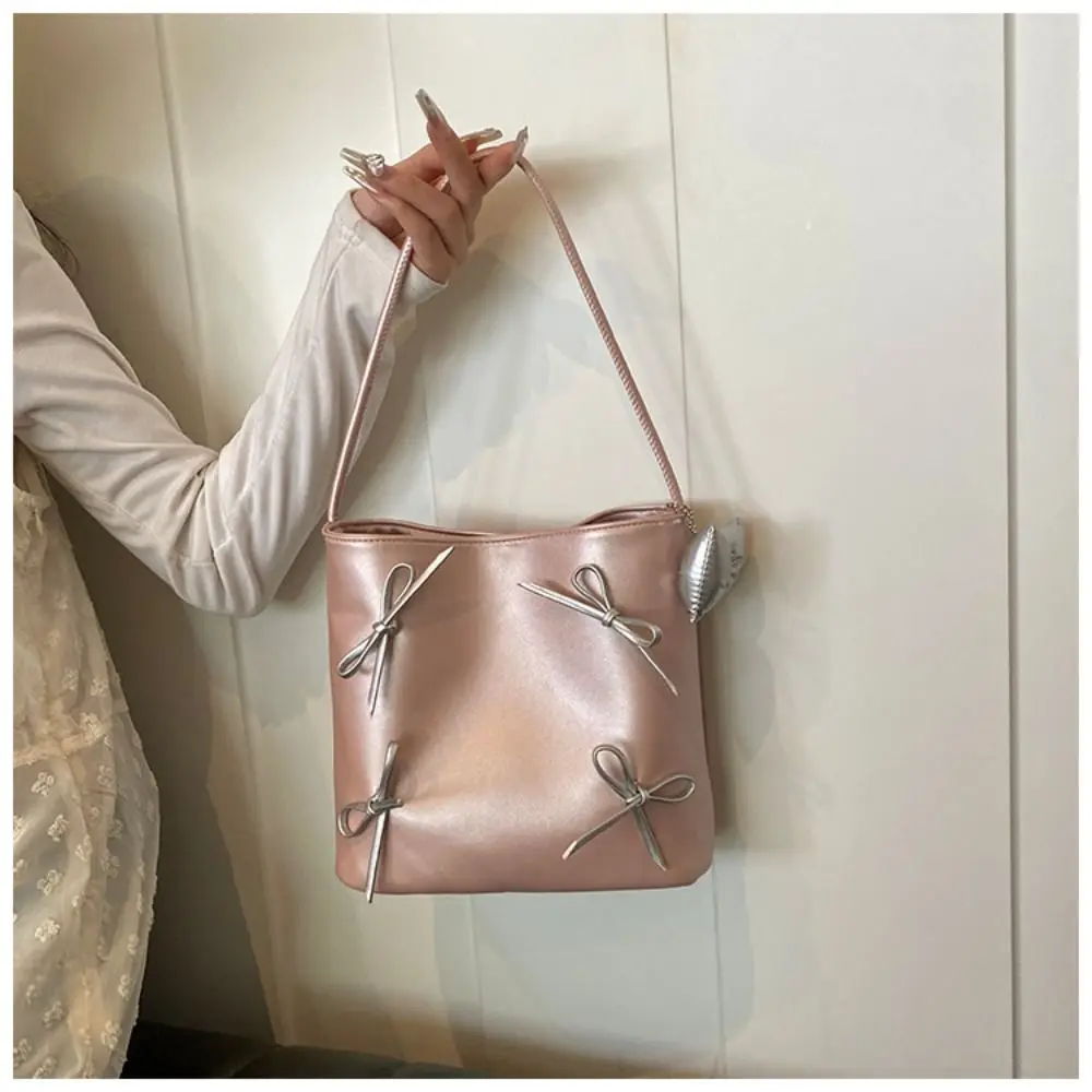 Женская сумка-хобо из ПУ кожи, с бантом 
Женская сумка-хобо из ПУ кожи, с бантом