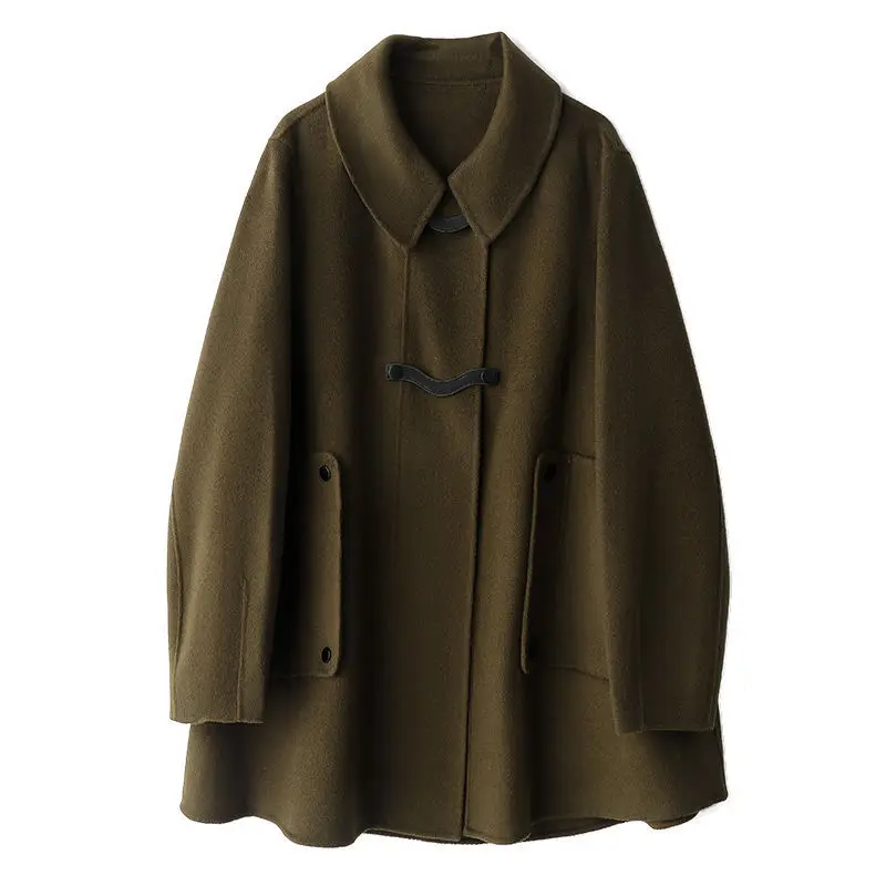 2023 New Woolen coat,100% Wool autumn and winter New Fashion Casual Leather Buckle Double Face Wool Coat for Women
2023 New Woolen coat,100% Wool autumn and winter New Fashion Casual Leather Buckle Double Face Wool Coat for Women