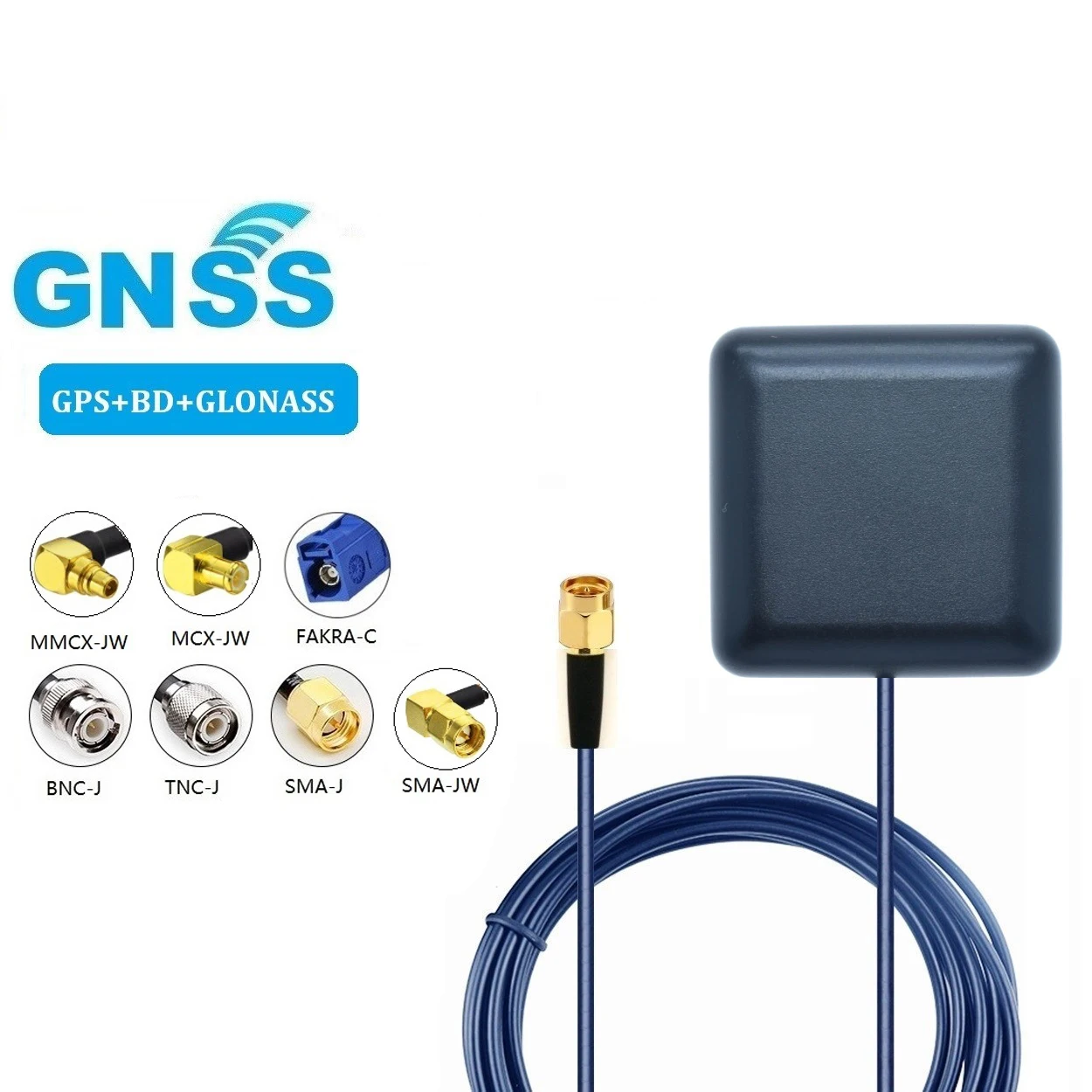 

GNSS Antenna External Car GPS Receiver Glonass SMA BNC TNC FAKRA MCX MMCX Magnetic 3m Cable ABS For Car Navigation Camera Player