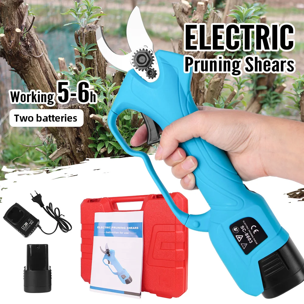 

16.8V Cordless Pruner Lithium-ion Pruning Shear Efficient scissors Bonsai Electric Tree Branches garden tools electric SC-8603