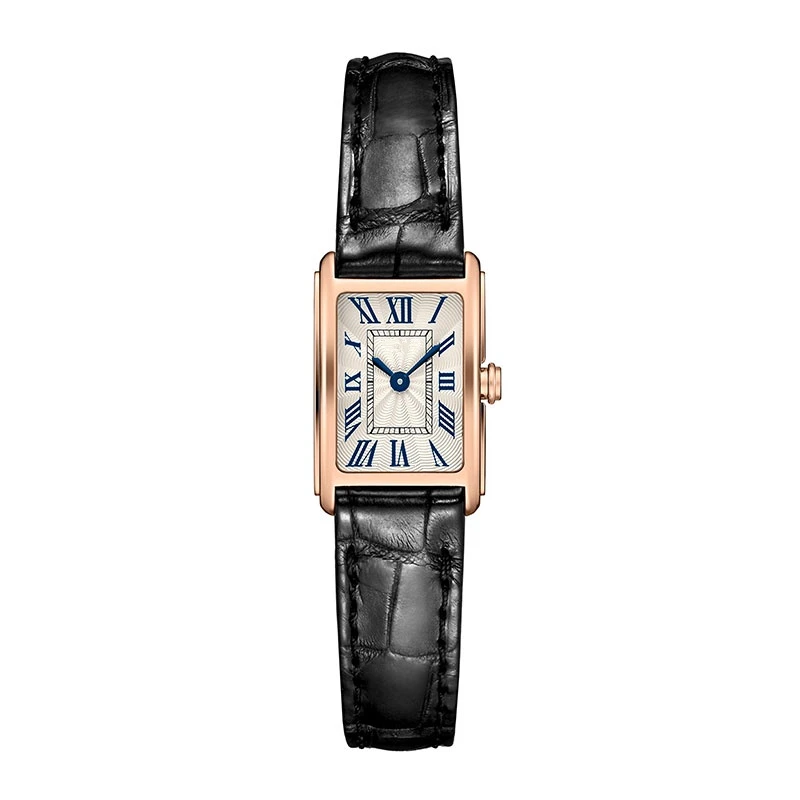 

Dai Nennon Winner Quartz watch Ladies Square Dial Rose Gold Black Leather