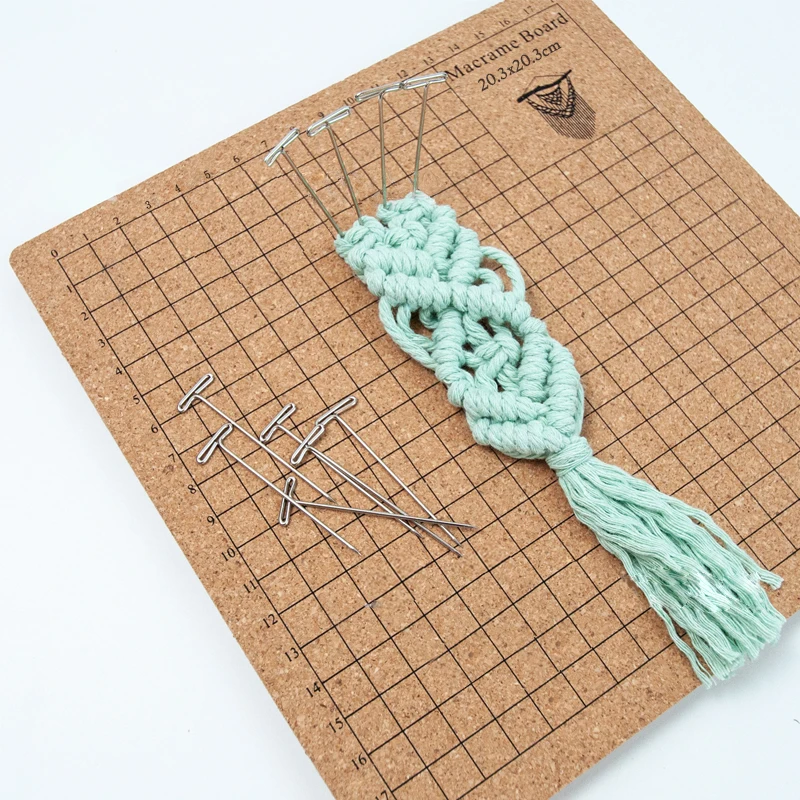 

YOMDID Creative Macrame Board Handcraft Knitting String Grided Cork Board DIY Woolen Yarn Rope Braided Fixed Tool Knitted Board