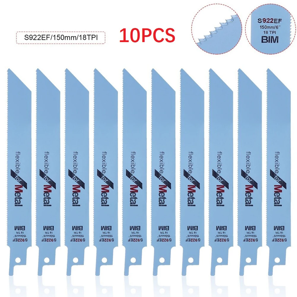 10pc S922EF BIM Bi-metal Reciprocating Saw Blades Set 150mm Flexible Saw Blades For Cutting Metal Wood Cutting Saw Blade
10pc S922EF BIM Bi-metal Reciprocating Saw Blades Set 150mm Flexible Saw Blades For Cutting Metal Wood Cutting Saw Blade