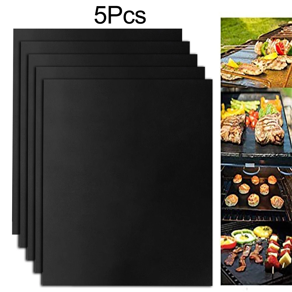 5Pcs Non-stick BBQ Grill Mat Baking Mat BBQ Tools Cooking Grilling Sheet Heat Resistance Easily Cleaned Kitchen Tools
5Pcs Non-stick BBQ Grill Mat Baking Mat BBQ Tools Cooking Grilling Sheet Heat Resistance Easily Cleaned Kitchen Tools