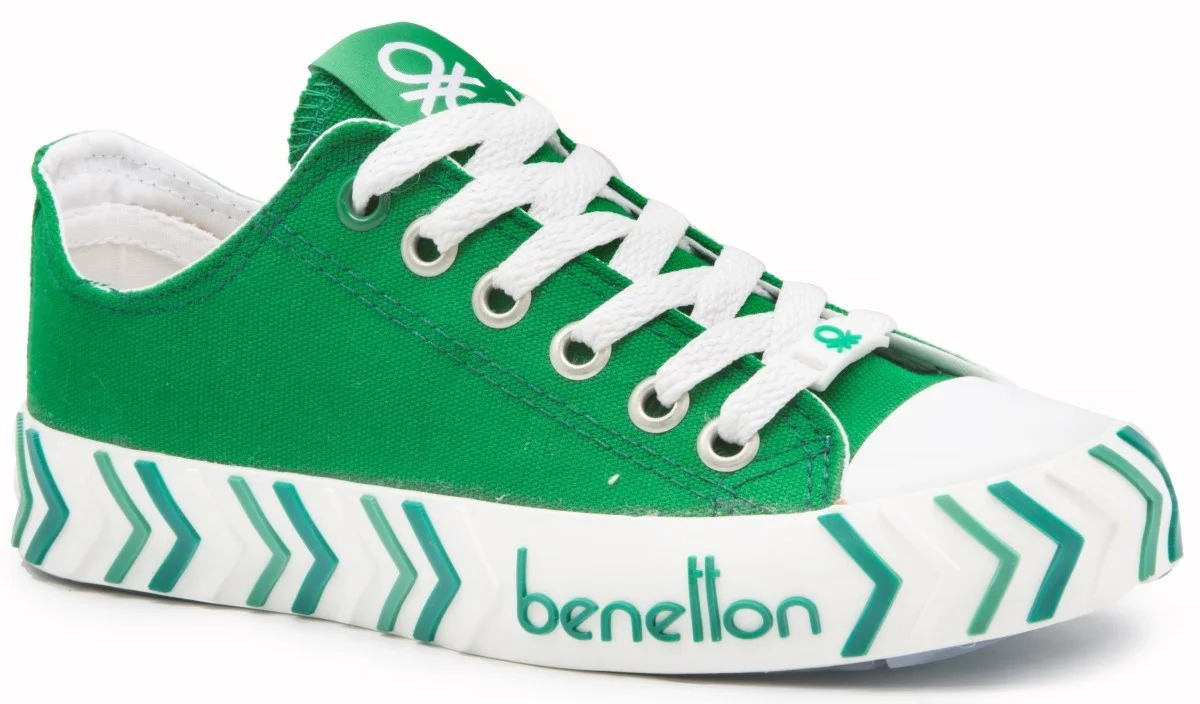 

United Colors Of Benetton 30624 Green 2022 Summer Season Women Shoes Linen Colorful Sneakers Tied Casual Hiking Breathable Flexible Street