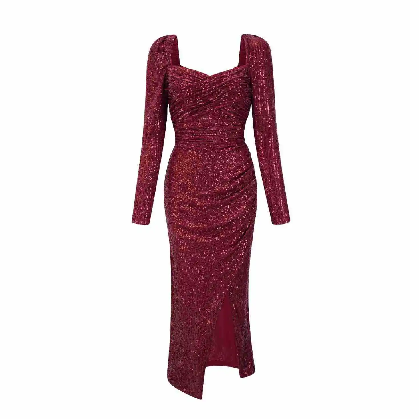 ChampagneBurgundy Classic Sequin Gold Plated Women Dress Banquet Evening Dresses Slim Fit Split Ladies Evening Wear Long Sleeve
ChampagneBurgundy Classic Sequin Gold Plated Women Dress Banquet Evening Dresses Slim Fit Split Ladies Evening Wear Long Sleeve