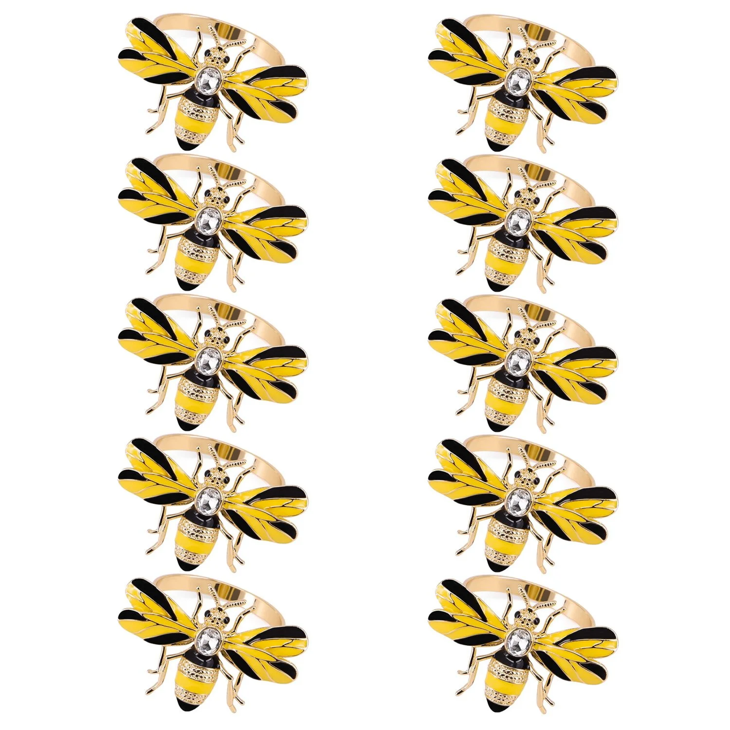 Set of 10 Bee Napkin Buckle Napkin Ring Alloy Insect Diamond Buckle Paper Towels Napkin Holder
Set of 10 Bee Napkin Buckle Napkin Ring Alloy Insect Diamond Buckle Paper Towels Napkin Holder