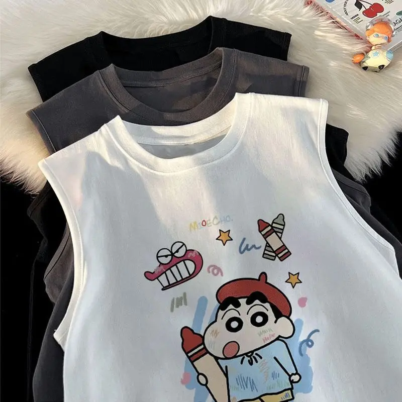 Майка Аниме Kawaii Crayon Shin-Chan, милый летний модный удобный жилет большого размера, креативные подарки для девочек
Майка Аниме Kawaii Crayon Shin-Chan, милый летний модный удобный жилет большого размера, креативные подарки для девочек