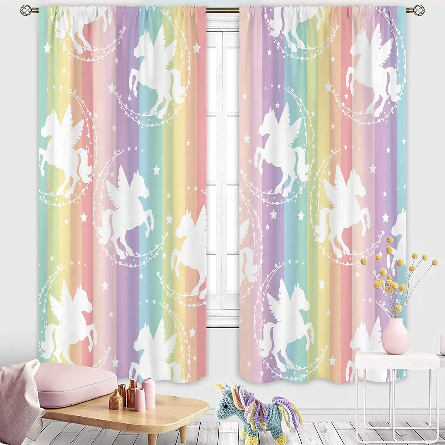 Cartoon Rainbow Unicorn Curtains Children's 2 Pieces Free Shipping Thin Curtains for Living Room Bedroom Window Decor
Cartoon Rainbow Unicorn Curtains Children's 2 Pieces Free Shipping Thin Curtains for Living Room Bedroom Window Decor