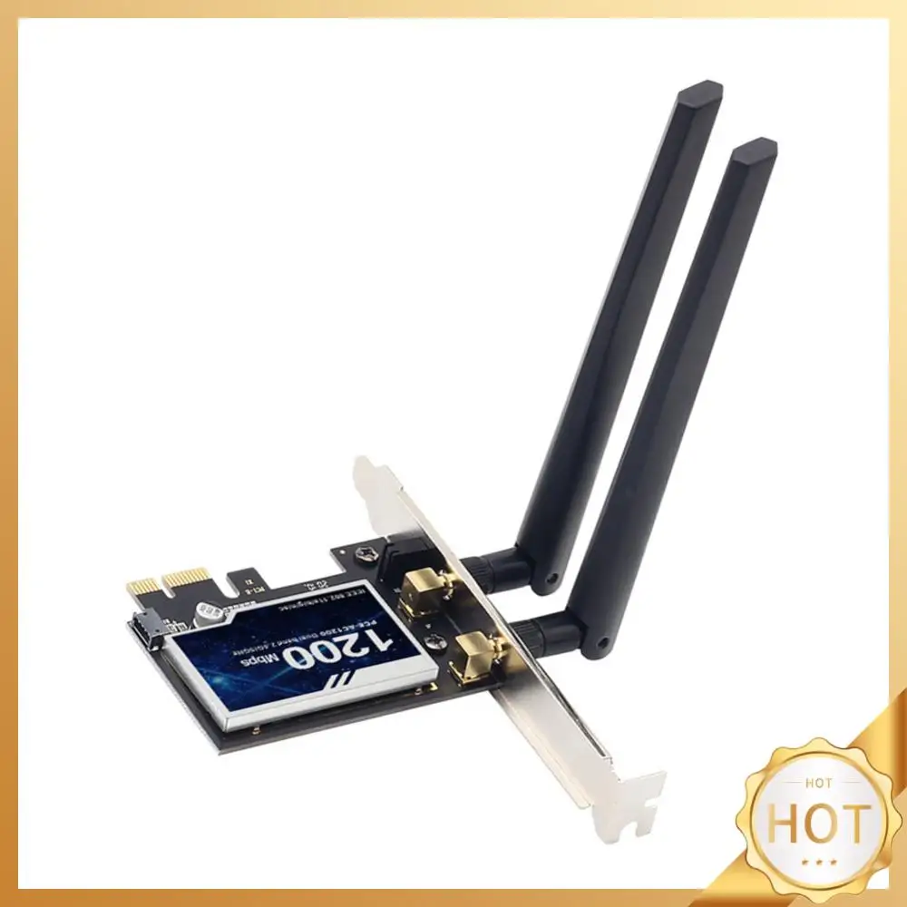 

1200 Мбит/с Двухдиапазонная Wi-Fi Карта Bluetooth-совместимый 4,0 PCI-E Wi-Fi адаптер настольный адаптер для Microsoft Windows 7/8/10/11 Linux