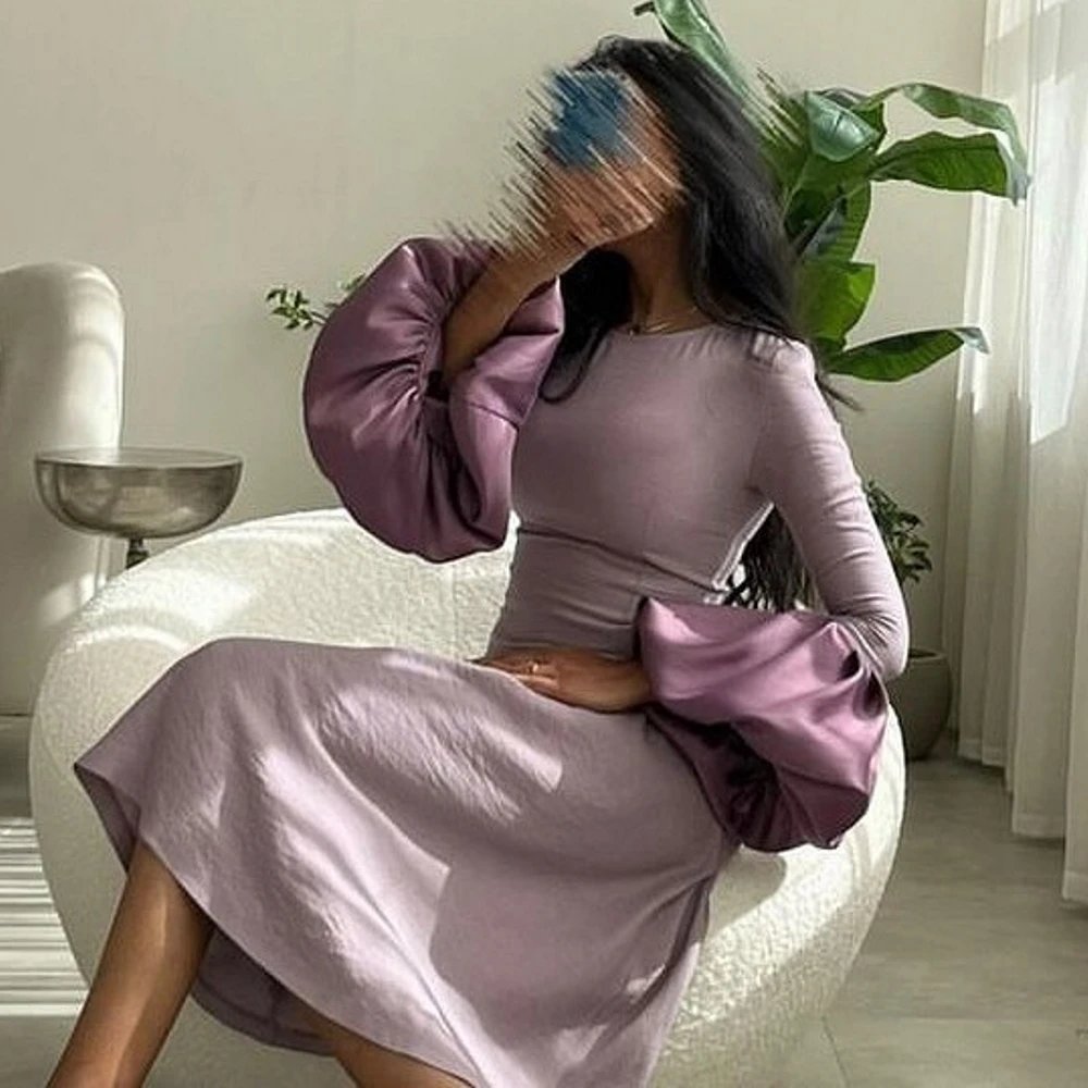 Carolina O Neck Evening Dresses Women Saudi Arabia Bell Sleeves Purple Satin Vintage Wedding Guest Elegant Formal Party Gowns
Carolina O Neck Evening Dresses Women Saudi Arabia Bell Sleeves Purple Satin Vintage Wedding Guest Elegant Formal Party Gowns
