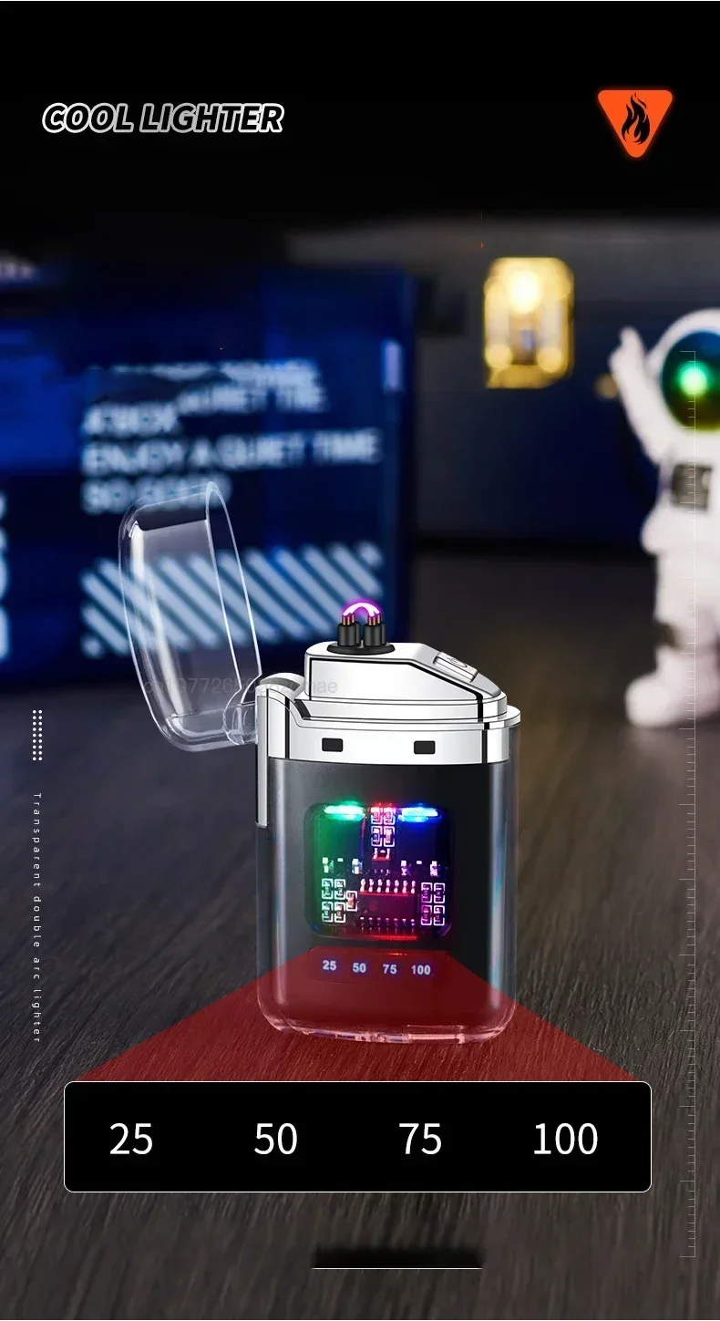 Encendedor eléctrico de doble arco a prueba de viento para exteriores, encendedor recargable por USB, pantalla de batería de Plasma tipo C, regalos para hombres 15 Encendedor eléctrico de doble arco Encendedor eléctrico de doble arco a prueba de viento para exteriores, encendedor recargable por USB, pantalla de batería de Plasma tipo C, regalos para hombres » Encendedor eléctrico de doble arco