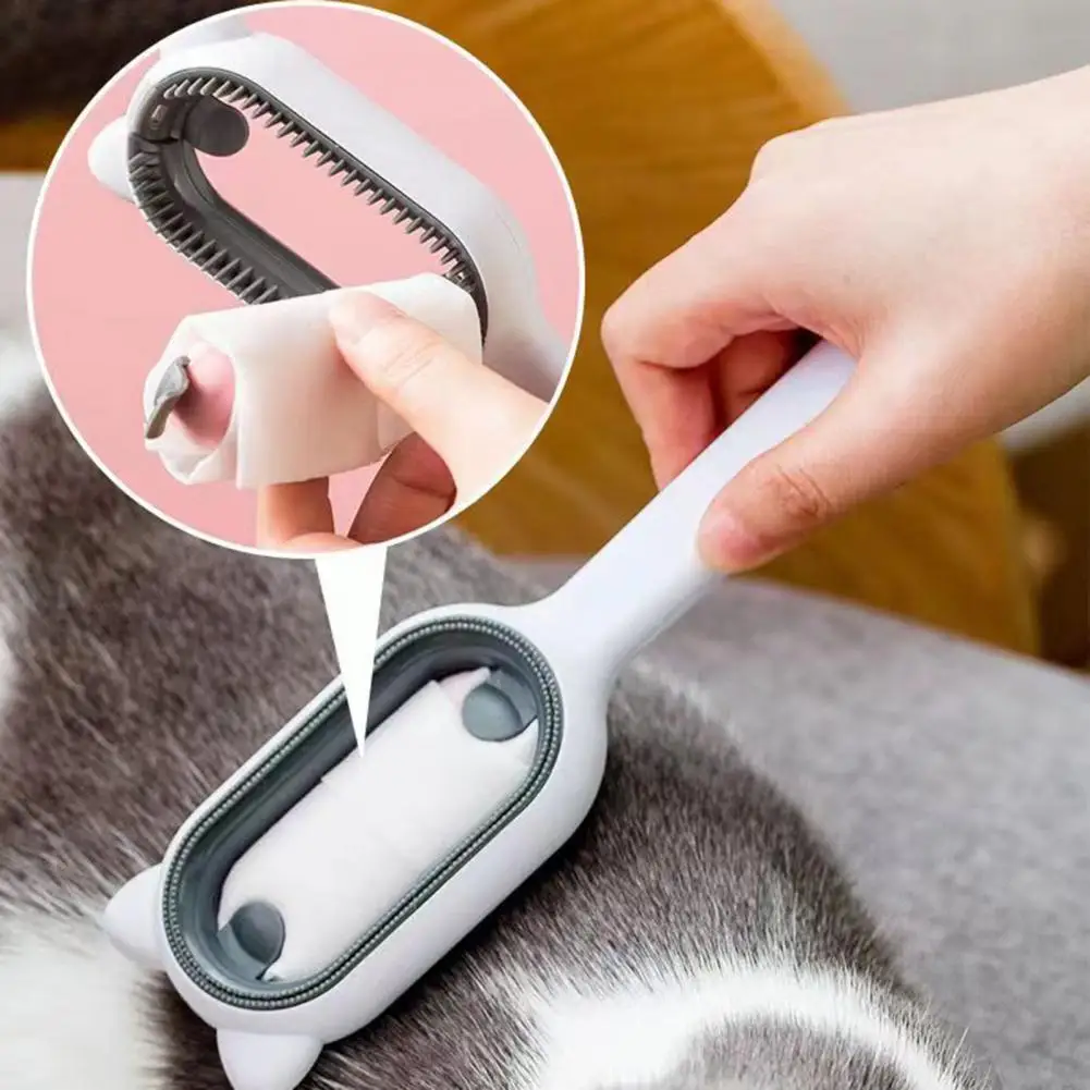

Dust Remover for Pets Self-cleaning 2-in-1 Cat Brush for Shedding Grooming Double-sided Pet Hair Remover Comb with Brush Head