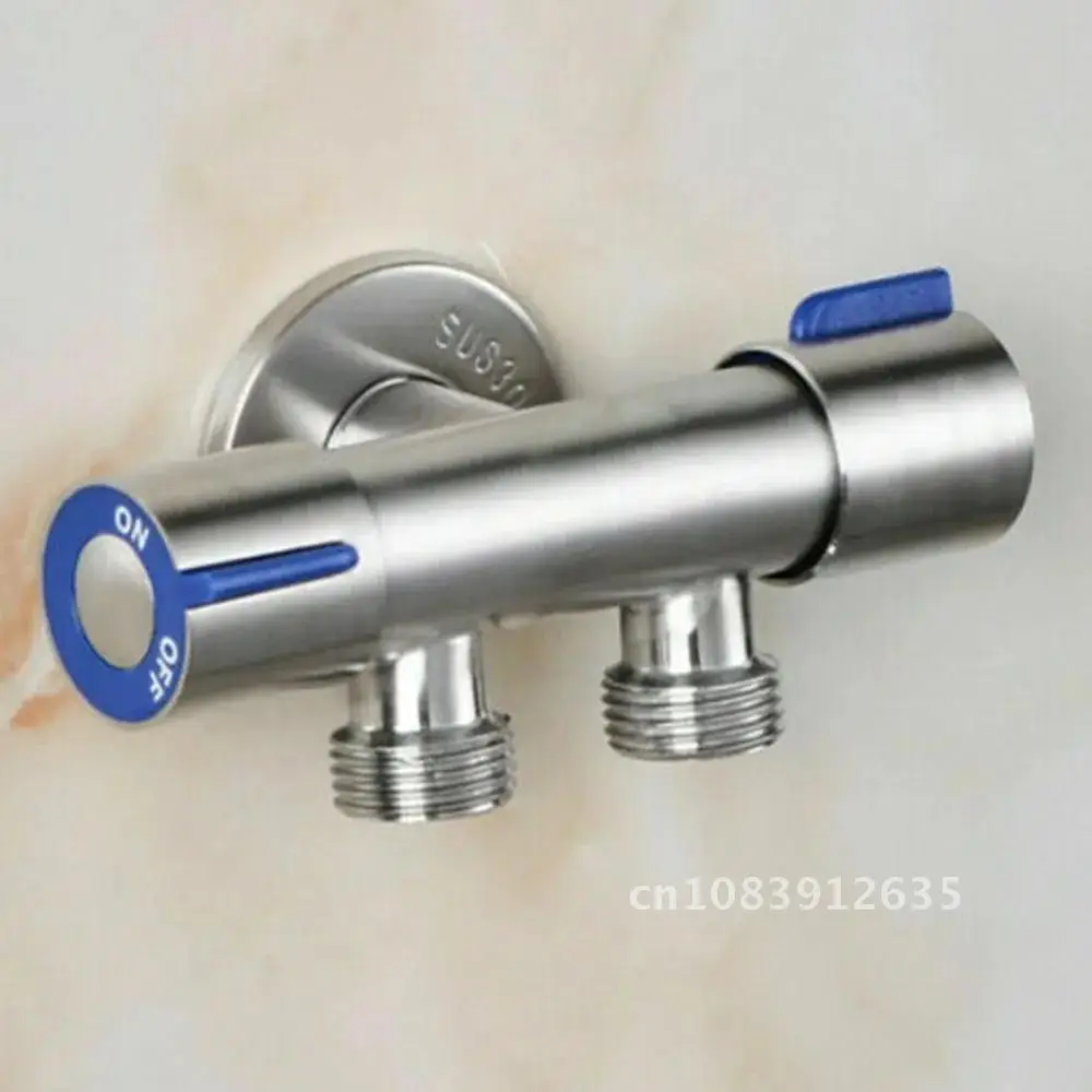 

Stainless Steel Double Handle Bathroom Washing Machine Faucet Cold Water Tap Two Ways Out For Washing Machine