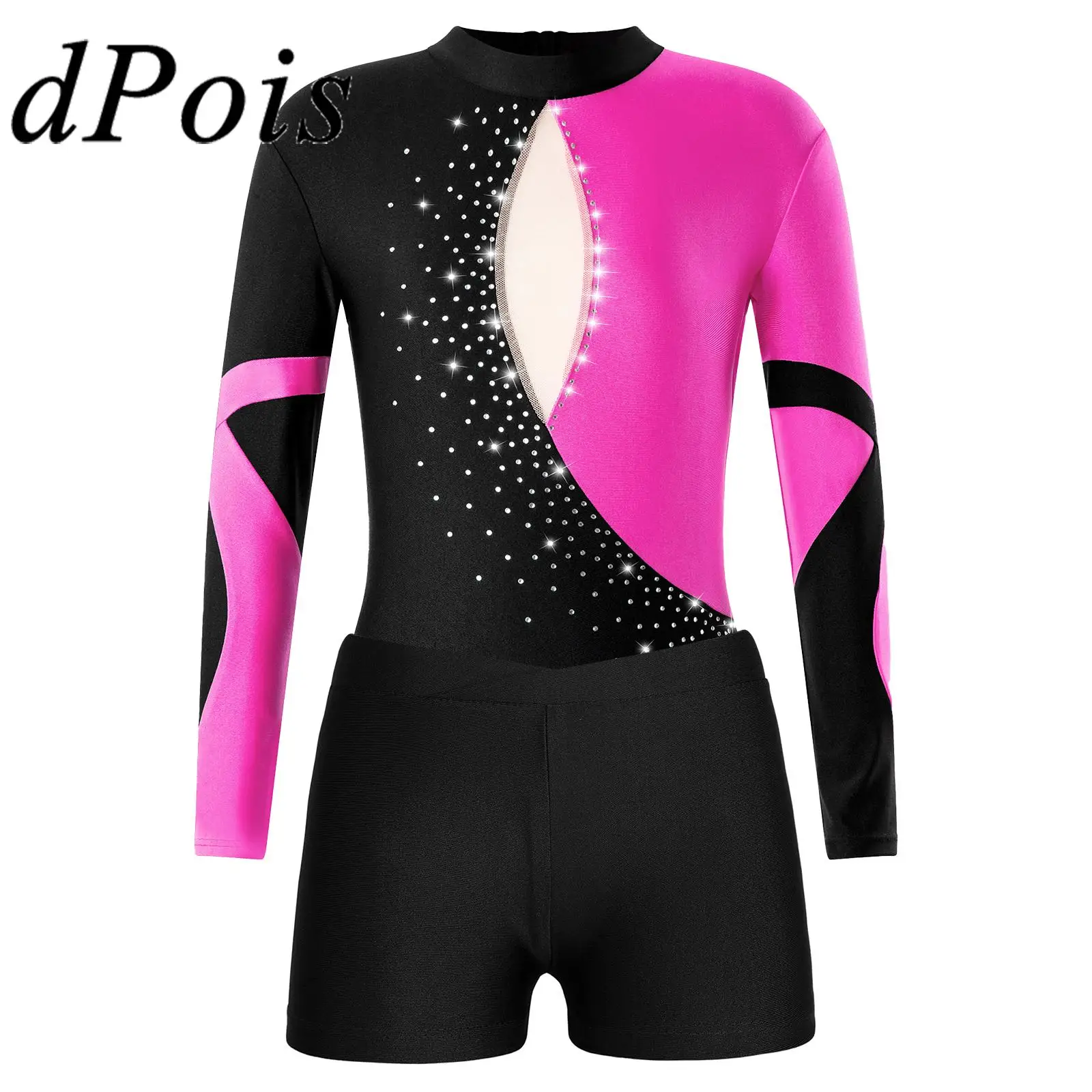 Kids Girls Long Sleeve Shiny Rhinestones Ballet Dance Leotard with Shorts Children Gymnastics Jumpsuit Ice Skating Bodysuit
Kids Girls Long Sleeve Shiny Rhinestones Ballet Dance Leotard with Shorts Children Gymnastics Jumpsuit Ice Skating Bodysuit