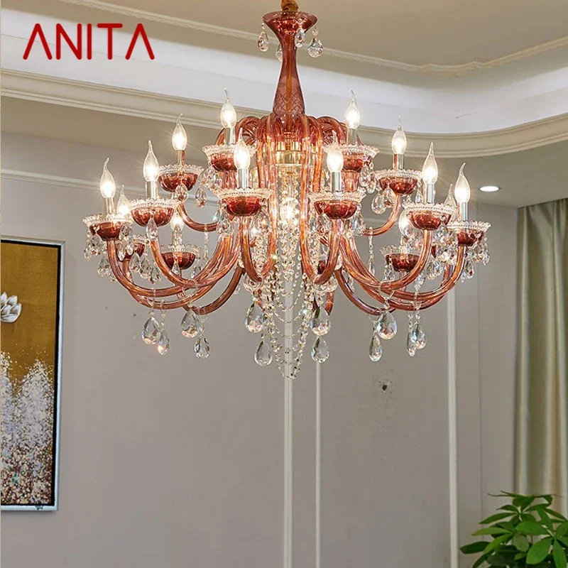 ANITA Luxurious Style Crystal Pendant Lamp European Candle Lamp Art Living Room Restaurant Bedroom Villa Chandelier
ANITA Luxurious Style Crystal Pendant Lamp European Candle Lamp Art Living Room Restaurant Bedroom Villa Chandelier
