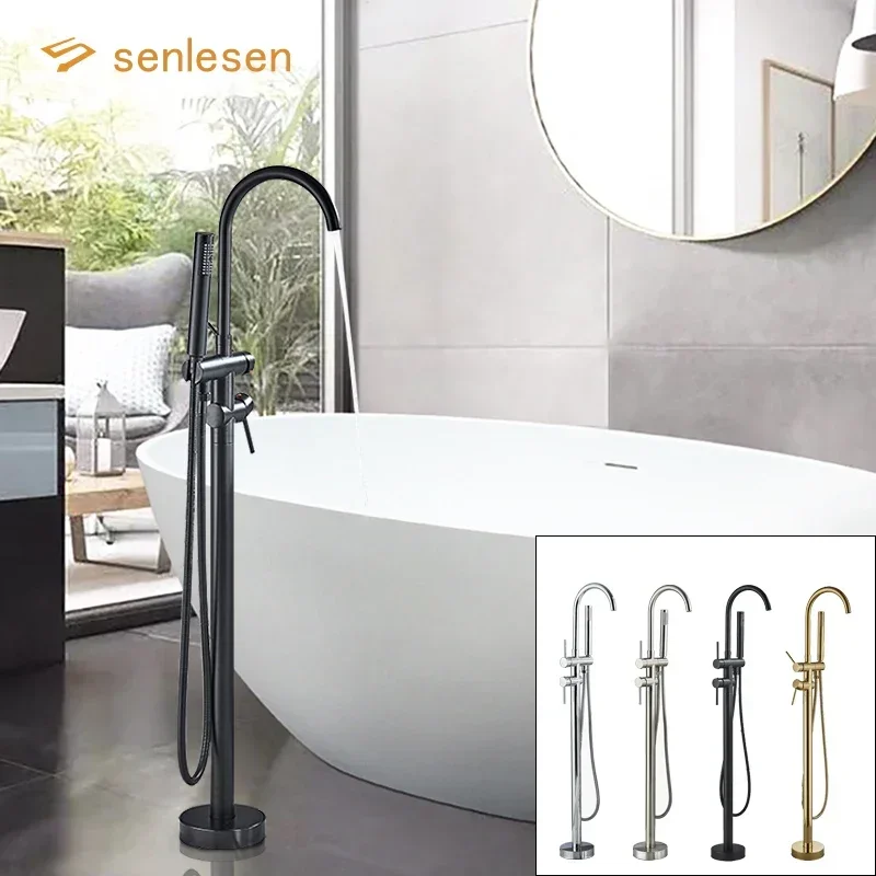 Senlesen Black Floor Free Standing Bathtub Faucet Double Handle Dual Control Cold Hot Water Mixer Tap Para Bathtub Shower & Bath
Senlesen Black Floor Free Standing Bathtub Faucet Double Handle Dual Control Cold Hot Water Mixer Tap Para Bathtub Shower & Bath