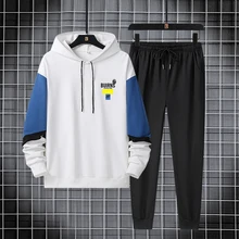 Fashion Thin Sweater Suit Men's Hoodie Color Contrast Patchwork Exercise Casual Pants Trendy Simple
Fashion Thin Sweater Suit Men's Hoodie Color Contrast Patchwork Exercise Casual Pants Trendy Simple