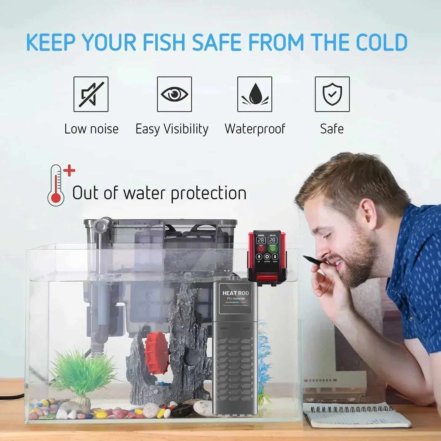 Water Adjustable Control Aquarium Temperature LED Heater Rod Display Tank Heating Fish Smart Diving
Water Adjustable Control Aquarium Temperature LED Heater Rod Display Tank Heating Fish Smart Diving