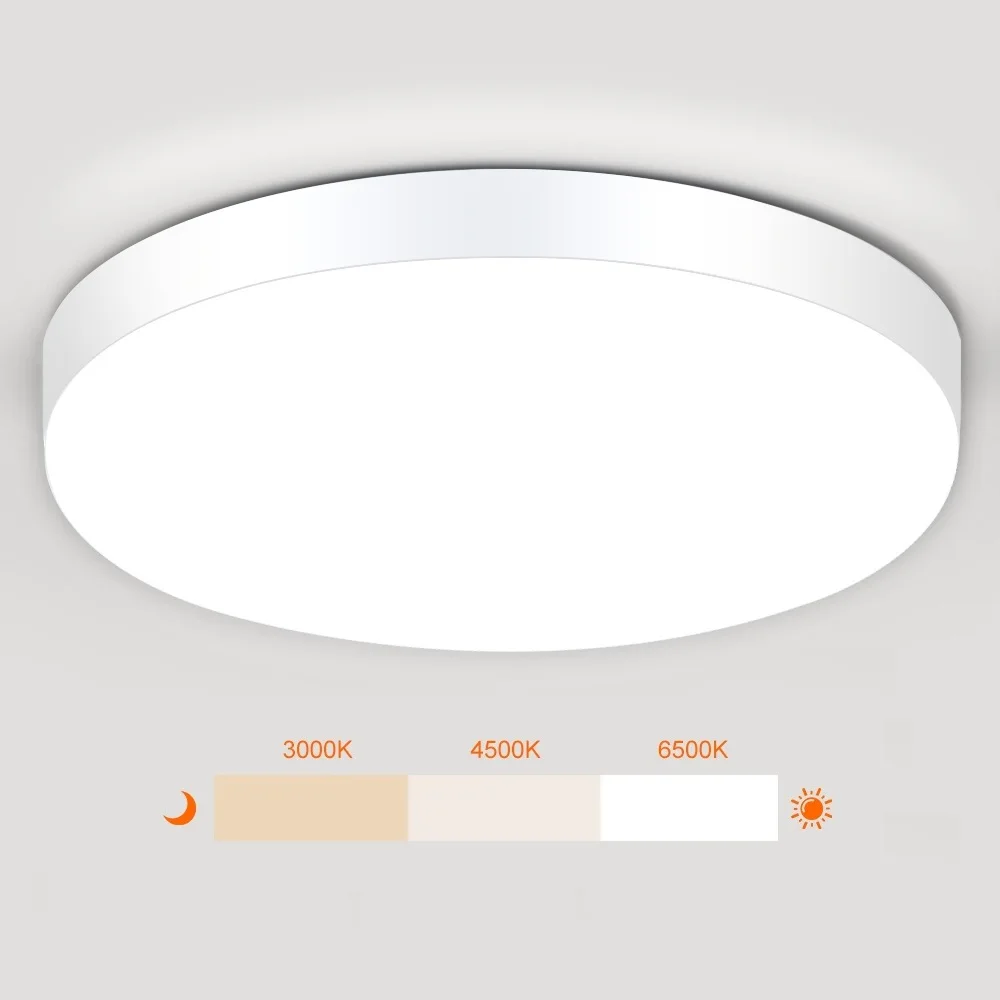 36W 3000LM LED Ceiling Light 3-Color Dimmable 12 inch 3000K 4500K 6500K Controllable Ceiling Lamp for Bedroom Living Room
36W 3000LM LED Ceiling Light 3-Color Dimmable 12 inch 3000K 4500K 6500K Controllable Ceiling Lamp for Bedroom Living Room