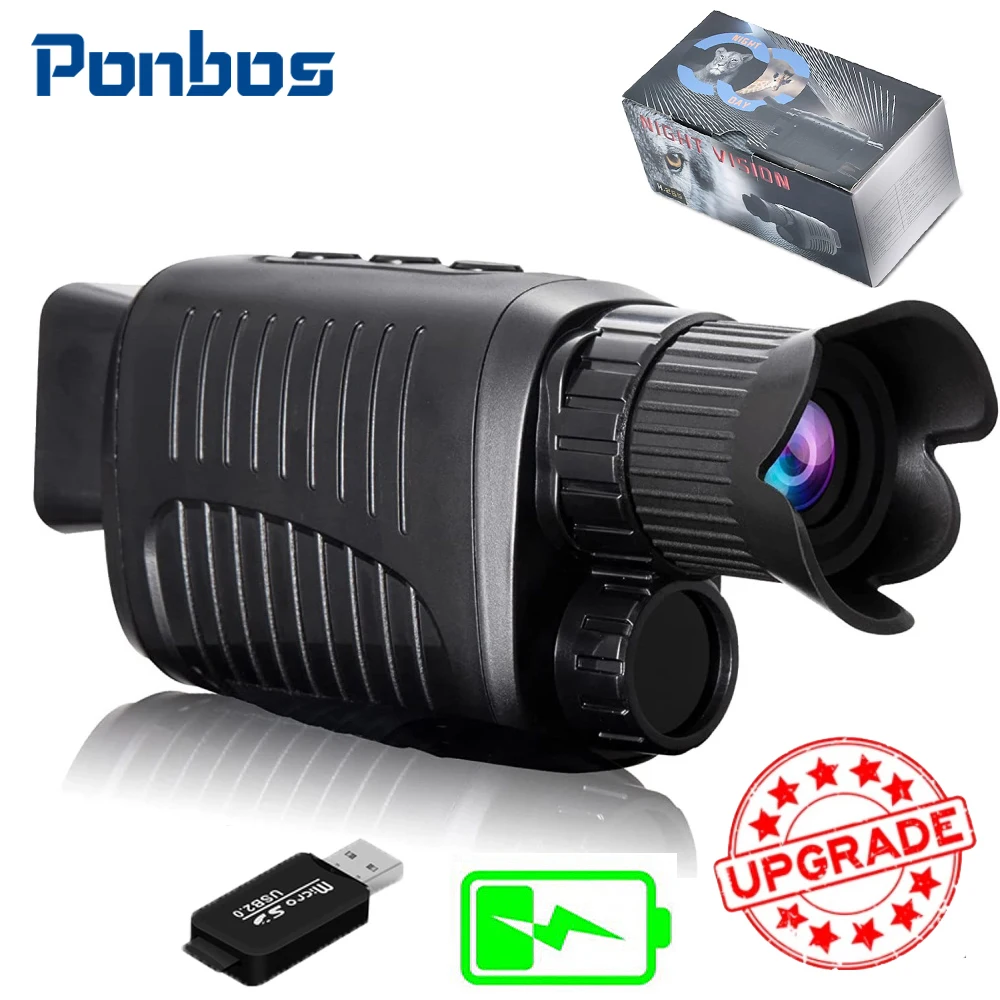 Ponbos R7 Rechargeable HD Digital Monocular Telescope 5X Zoom 300M Infrared Night Vision for Hunting Camping Recording Video
Ponbos R7 Rechargeable HD Digital Monocular Telescope 5X Zoom 300M Infrared Night Vision for Hunting Camping Recording Video