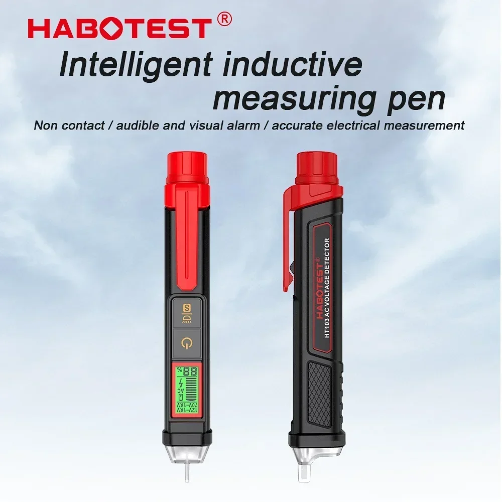 HABOTEST AC/DC Voltage Tester Pen Digital Current Sensor Test Pen Electrician Tool HT103 with Sound and Light Alarm
HABOTEST AC/DC Voltage Tester Pen Digital Current Sensor Test Pen Electrician Tool HT103 with Sound and Light Alarm