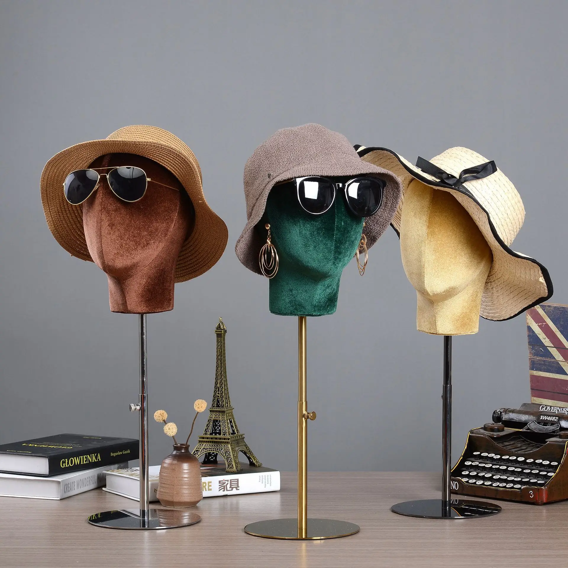 Velvet Fabric Cover Mannequin Head with Iron/Metal Base for Hat Glasses Wigs Making Manikin Display
Velvet Fabric Cover Mannequin Head with Iron/Metal Base for Hat Glasses Wigs Making Manikin Display