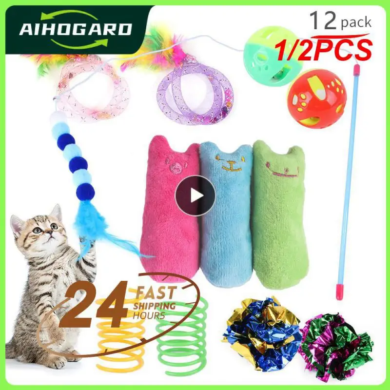 

1/2PCS Teeth Grinding Catnip Toys Funny Interactive Plush Cat Toy Pet Kitten Chewing Vocal Toy Claws Thumb Bite Cat Mint for