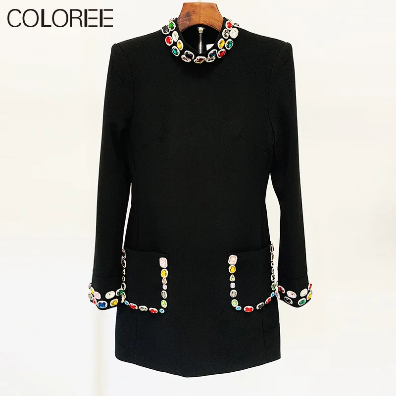 Runway Designer Dress for Women High Quality Elegant Crystal Long Sleeve A-line Mini Dresses 2024 Spring New in Outwears
Runway Designer Dress for Women High Quality Elegant Crystal Long Sleeve A-line Mini Dresses 2024 Spring New in Outwears