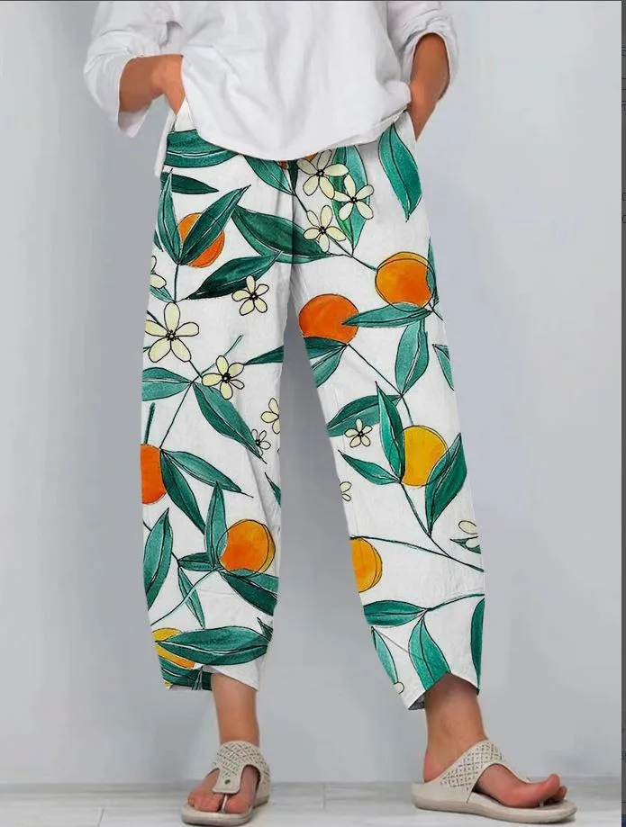 Summer Retro Plant Print Pants Women Y2k Pants Streetwear Beach Trousers Loose Sweatpants Women Capri Pockets Comfort Pantalon
Summer Retro Plant Print Pants Women Y2k Pants Streetwear Beach Trousers Loose Sweatpants Women Capri Pockets Comfort Pantalon