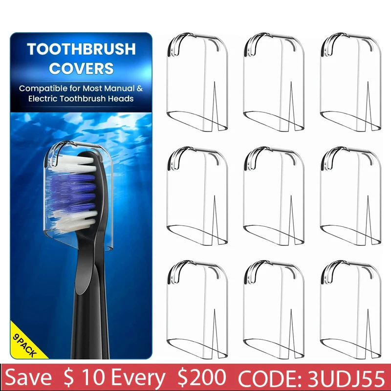 YUNCHI Toothbrush Cover 9pcs Toothbrush Case Fits Electronic & Manual Toothbrush Holder Tooth Brush Protector Brush Case
YUNCHI Toothbrush Cover 9pcs Toothbrush Case Fits Electronic & Manual Toothbrush Holder Tooth Brush Protector Brush Case