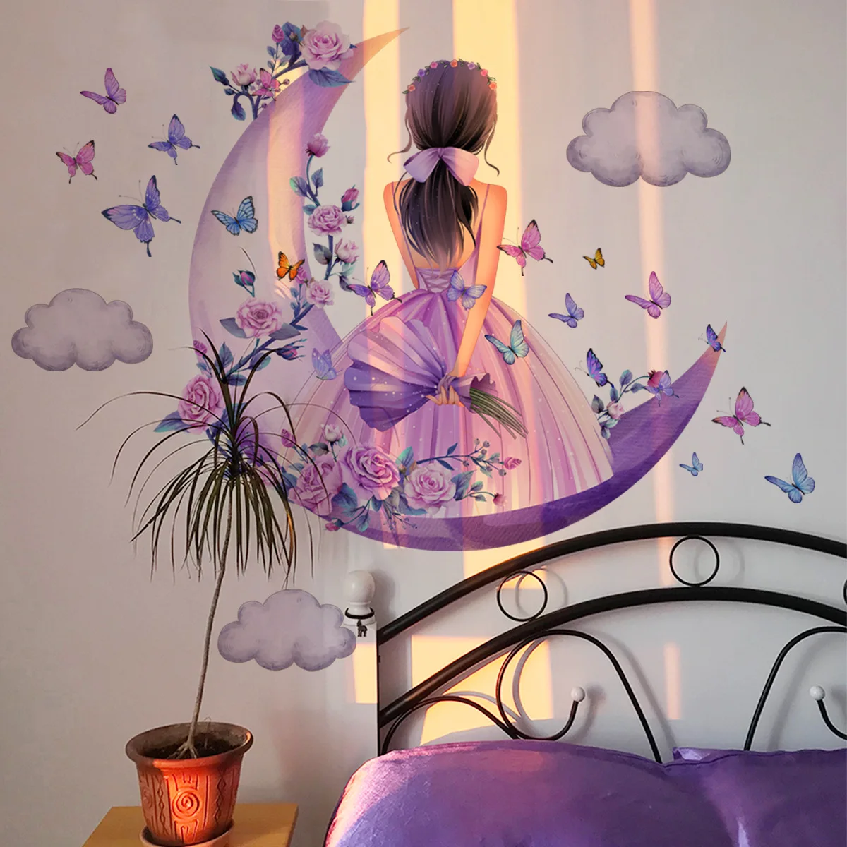 Cartoon Moon Butterfly Girl's Back Self-adhesive Wall Stickers For Kids Room Girls Room Decoration Bedroom Decor Wall Decor
Cartoon Moon Butterfly Girl's Back Self-adhesive Wall Stickers For Kids Room Girls Room Decoration Bedroom Decor Wall Decor