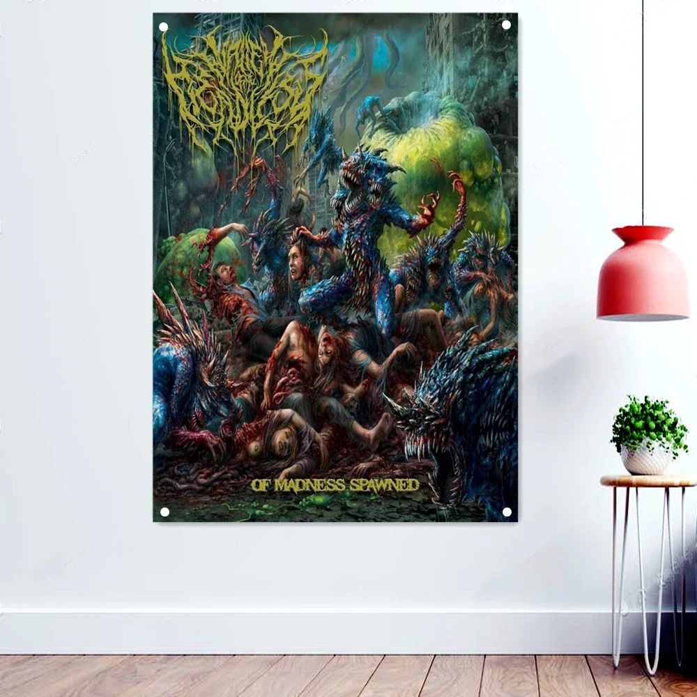 Of Madness Spawned Disgusting Art Banners Hanging Cloth Home Decoration Death Metal Music Posters Wall Art Rock Band Icon Flags
Of Madness Spawned Disgusting Art Banners Hanging Cloth Home Decoration Death Metal Music Posters Wall Art Rock Band Icon Flags