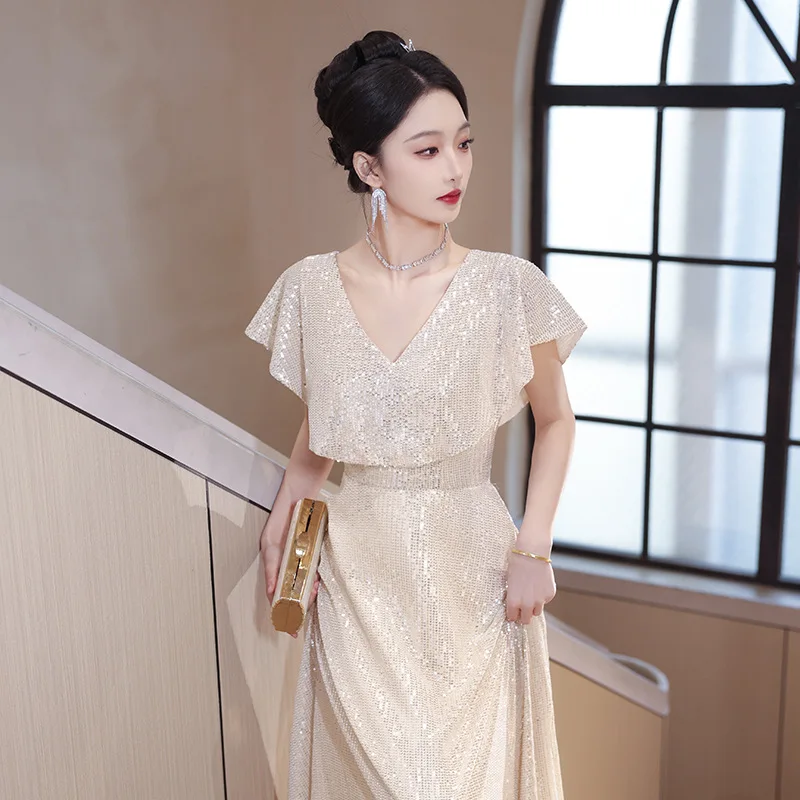 Harajpee Sequin Evening Dress Women Temperament Socialite Luxury Niche Dresses French Elegant Temperament Banquet Host Vestido
Harajpee Sequin Evening Dress Women Temperament Socialite Luxury Niche Dresses French Elegant Temperament Banquet Host Vestido