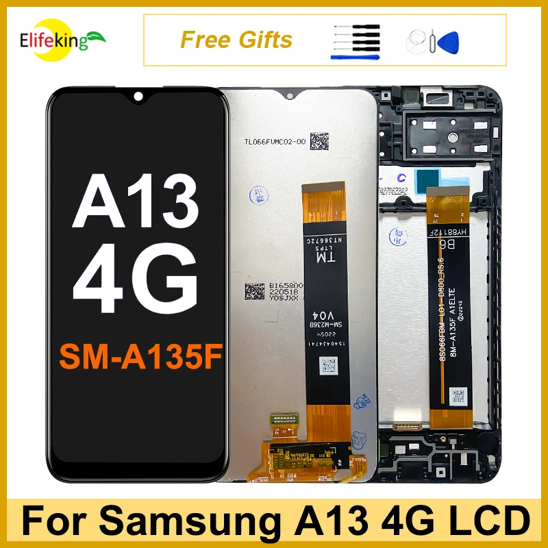 

Original For Samsung Galaxy A13 4G A135 LCD Display Touch Screen A13 LTE A135F A135B A135U SM-A135U Digitizer Assembly Replace