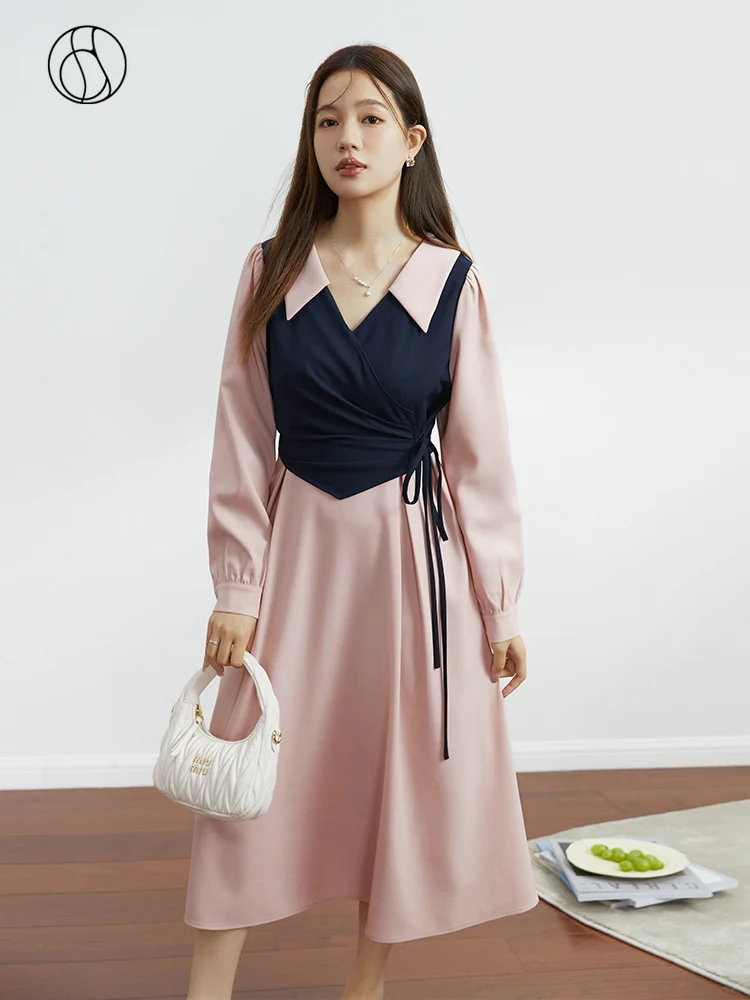 DUSHU Women's Temperament Contrast Color Fake Two Piece Dress Women's Autumn 2023 New High Waist Art Skirt For Women
DUSHU Women's Temperament Contrast Color Fake Two Piece Dress Women's Autumn 2023 New High Waist Art Skirt For Women