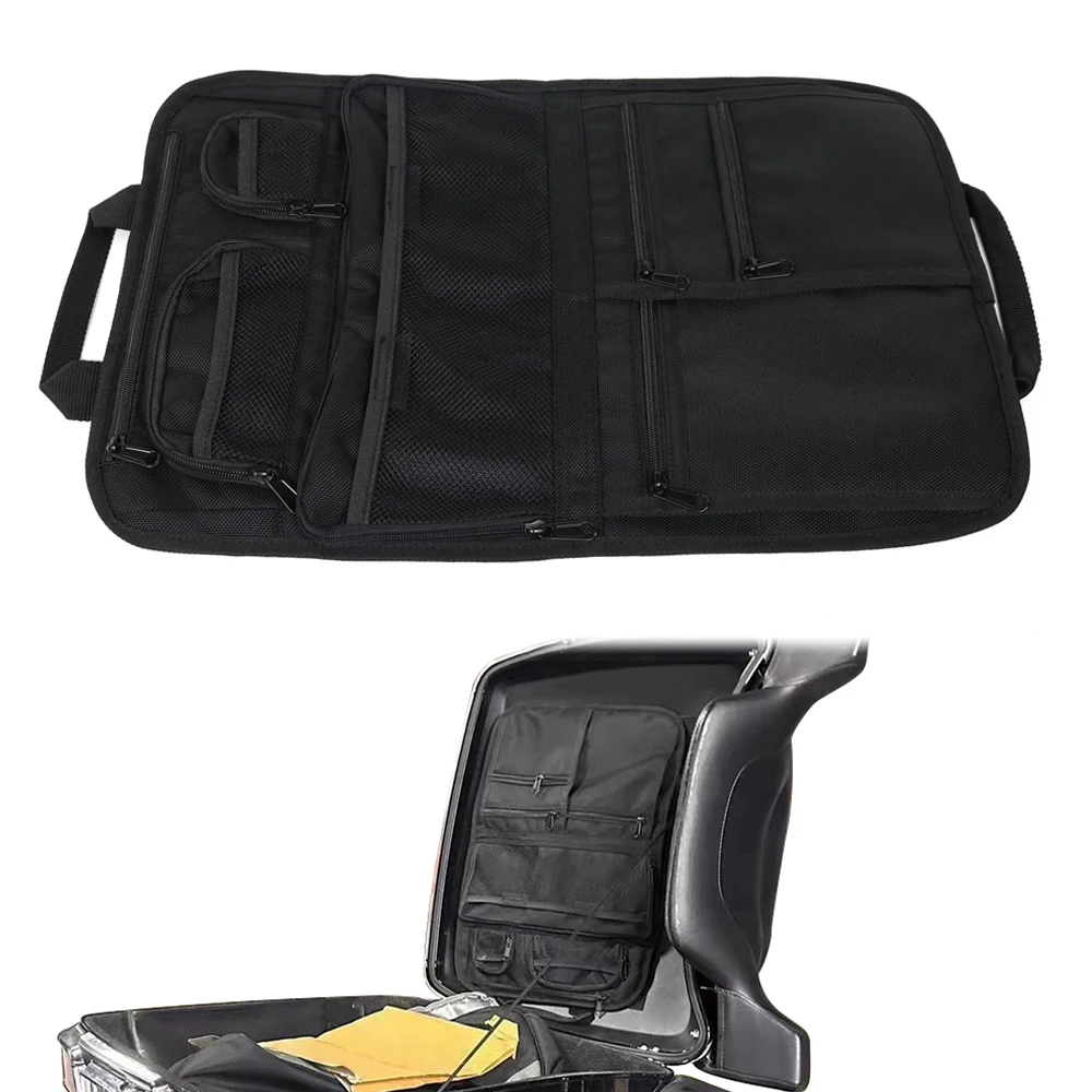 

Motorcycle Black Saddlebag Tour Pak Lid Organizer Storage Saddle Tools Bags For Street Glide Road King Road Glide Electra Glide