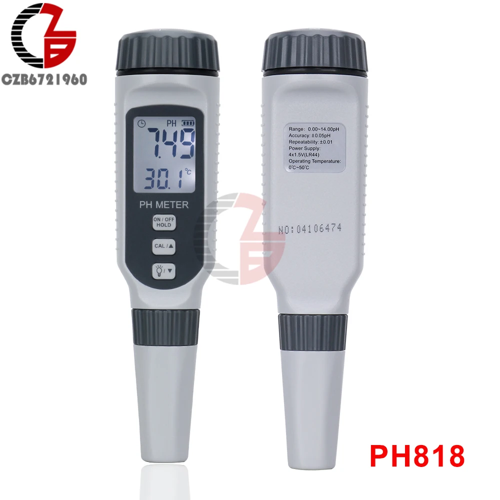 PH818 Professional PH Meter Portable PH Water Quality Tester Pen Acidometer for Aquarium Acidimeter water PH Acidity Meter 14pH
PH818 Professional PH Meter Portable PH Water Quality Tester Pen Acidometer for Aquarium Acidimeter water PH Acidity Meter 14pH