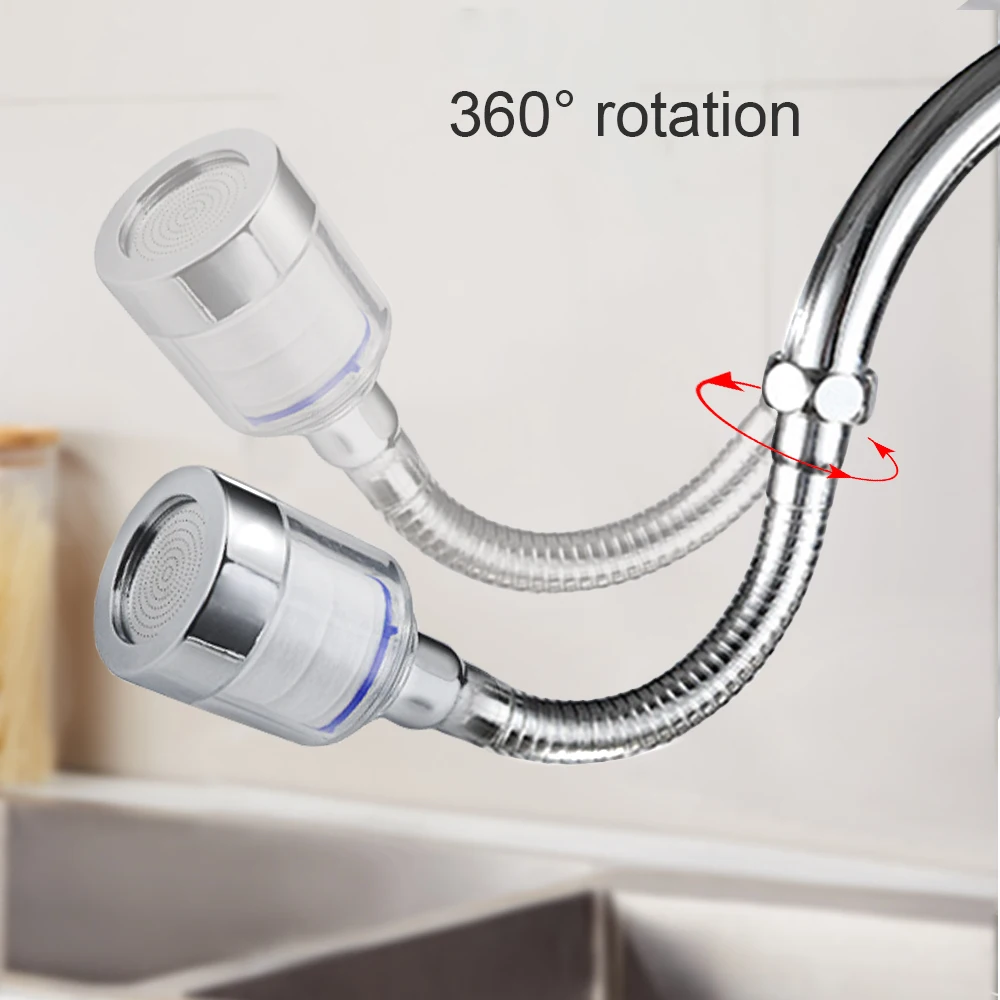 

Triple Filteration Water Purifier Swivel Replaceable Filter Element Tap Head Anti Splash Bubbler Stainless Steel Lengthen Faucet