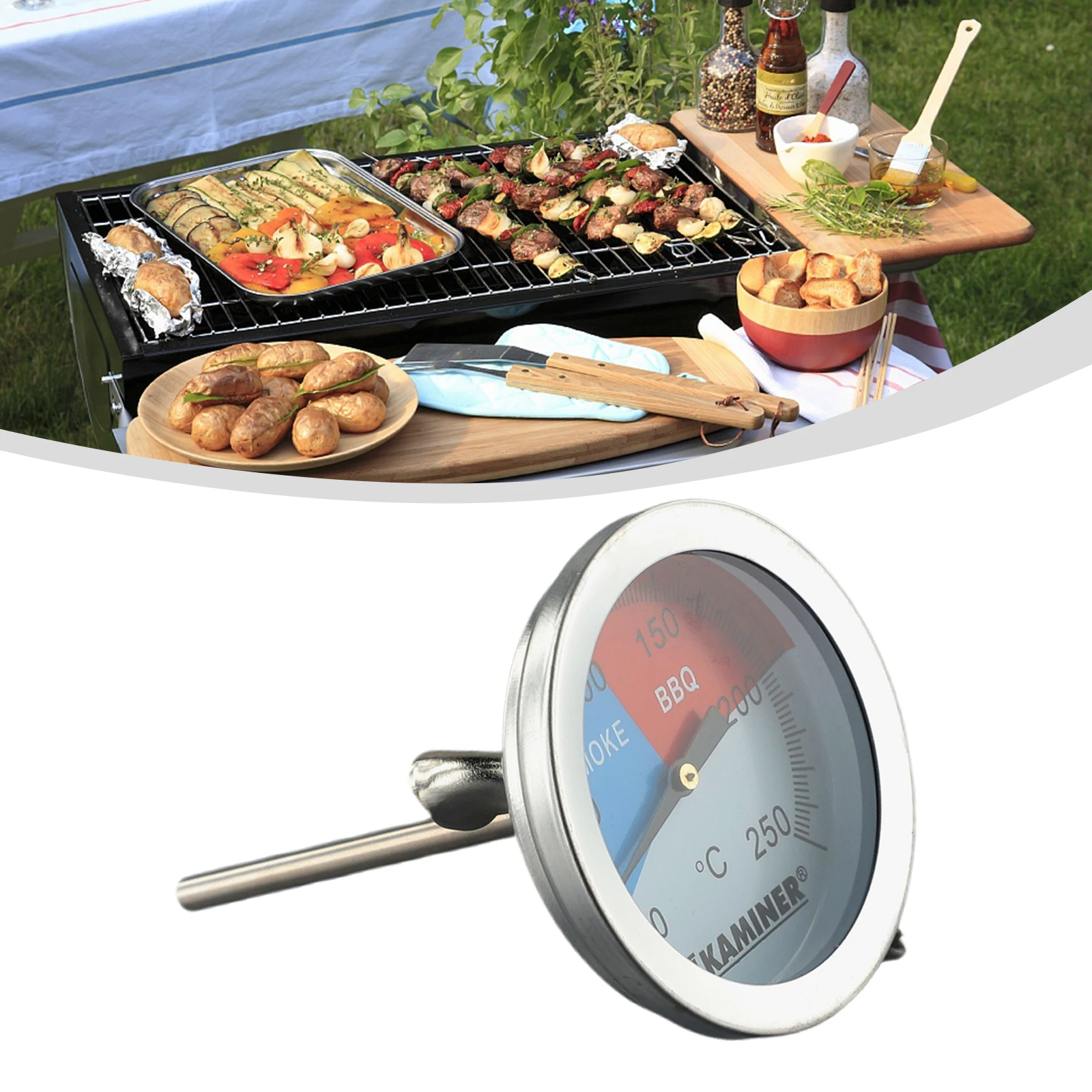 BBQ Grill Thermometer Edelstahl Gasgrill Stainless Steel Temperature Thermometer Thermostat 0°C To +250°C Durable
BBQ Grill Thermometer Edelstahl Gasgrill Stainless Steel Temperature Thermometer Thermostat 0°C To +250°C Durable