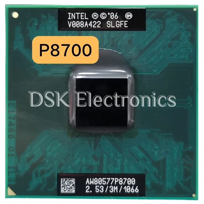 Intel Core 2 Duo P8700 SLGFE CPU Laptop Processor Dual Core 2.53GHz 3M 1066MHz Socket 478
Intel Core 2 Duo P8700 SLGFE CPU Laptop Processor Dual Core 2.53GHz 3M 1066MHz Socket 478